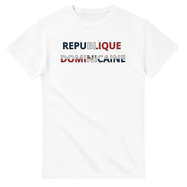 T-shirt Drapeau République dominicaine en écriture - Pixelforma 