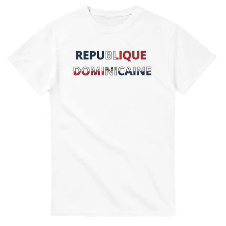 T-shirt drapeau république dominicaine en écriture - pixelforma