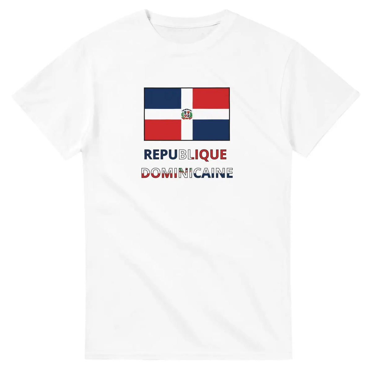 T-shirt drapeau république dominicaine en texte - pixelforma