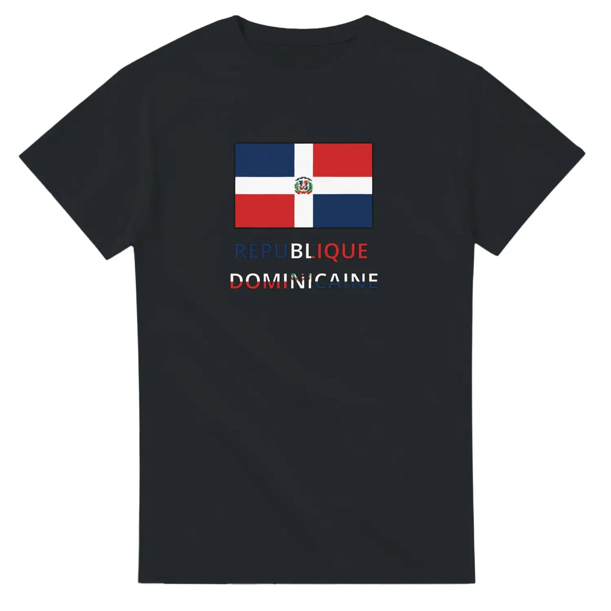 T-shirt drapeau république dominicaine en texte - pixelforma