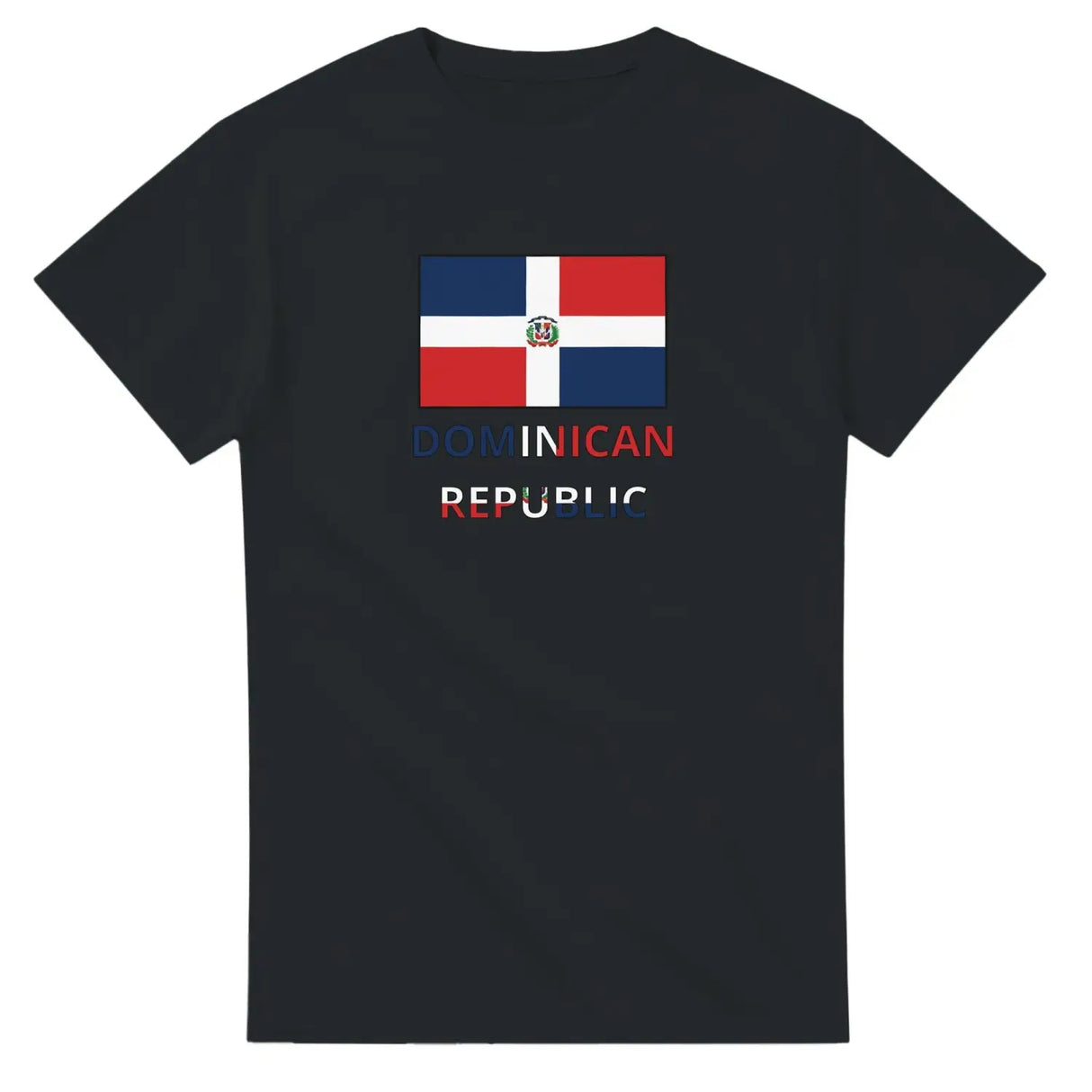 T-shirt drapeau république dominicaine texte - pixelforma