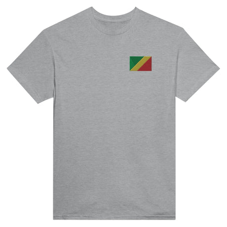T-shirt drapeau république du congo broderie coton mélangé