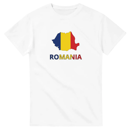 T-shirt drapeau roumanie carte - pixelforma