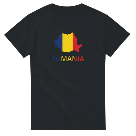 T-shirt drapeau roumanie carte - pixelforma