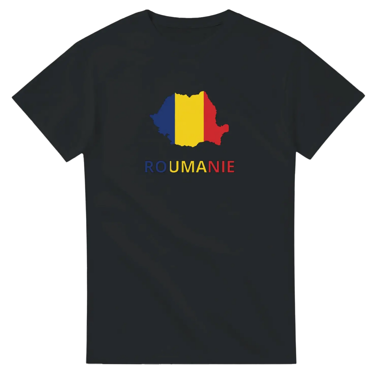 T-shirt drapeau roumanie en carte - pixelforma