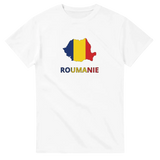 T-shirt drapeau roumanie en carte - pixelforma