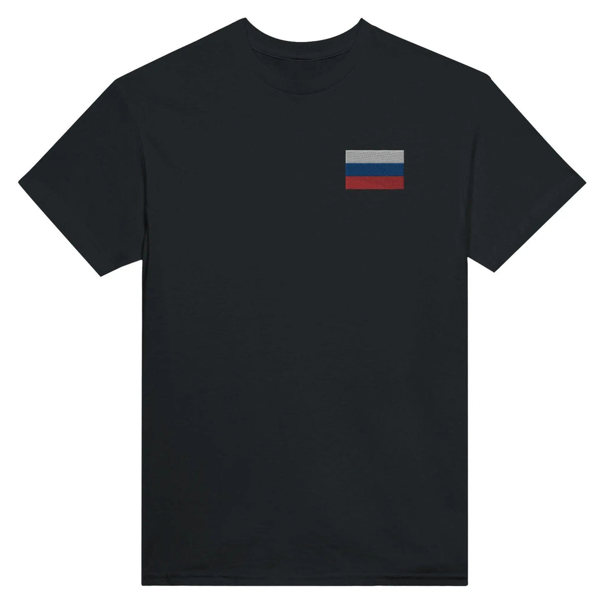 T-shirt drapeau russie broderie couleur coton mélangé
