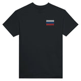 T-shirt drapeau russie broderie couleur coton mélangé