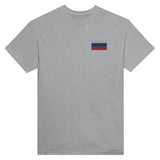T-shirt drapeau russie broderie couleur coton mélangé