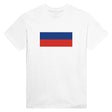 T-shirt drapeau russie coton mélangé brodé élégant