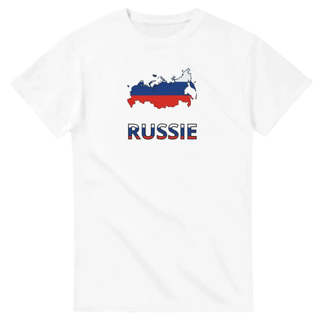 T-shirt drapeau russie en carte - pixelforma