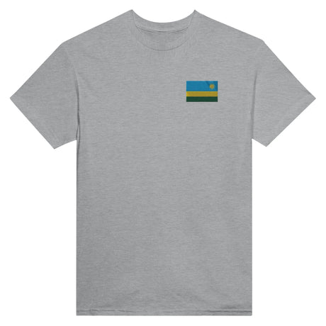 T-shirt drapeau rwanda broderie couleur coton mélangé