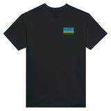 T-shirt drapeau rwanda broderie couleur coton mélangé