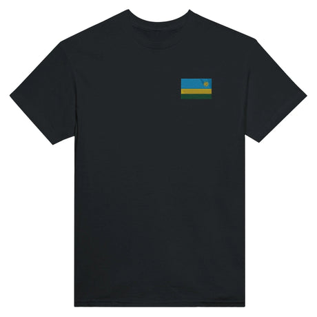 T-shirt drapeau rwanda broderie couleur coton mélangé