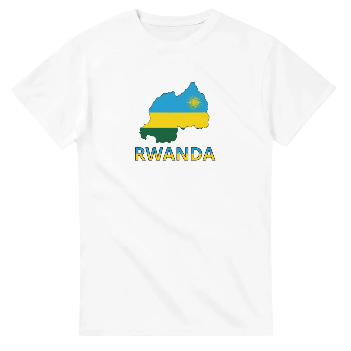 T-shirt drapeau rwanda en carte - pixelforma