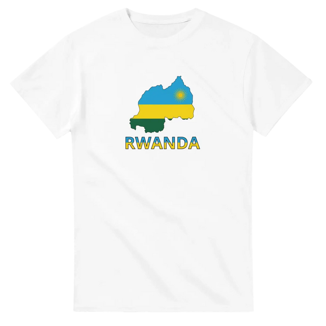 T-shirt drapeau rwanda en carte - pixelforma