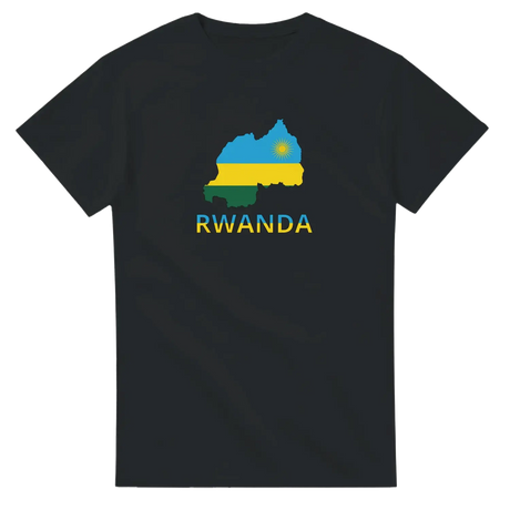 T-shirt drapeau rwanda en carte - pixelforma