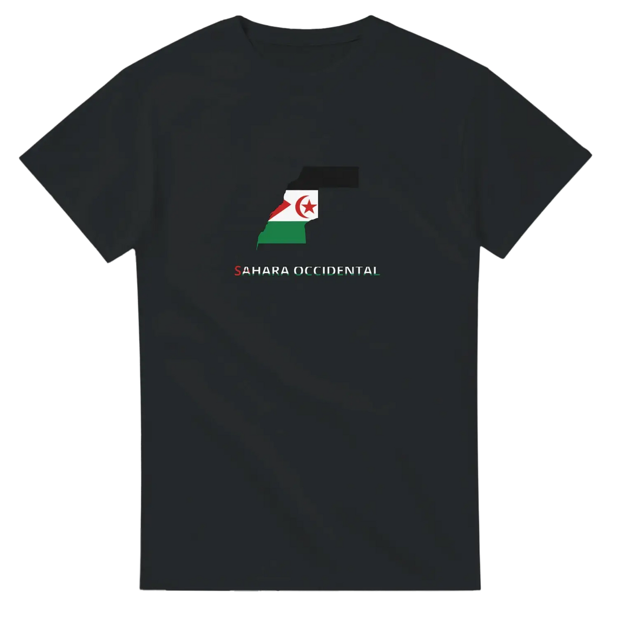 T-shirt drapeau sahara occidental en carte - pixelforma