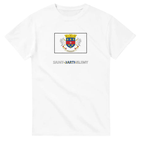 T-shirt drapeau saint-barthélemy en texte - pixelforma