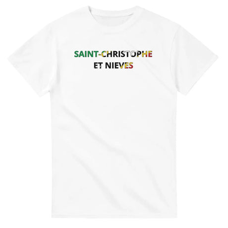 T-shirt drapeau saint-christophe-et-niévès en écriture - pixelforma