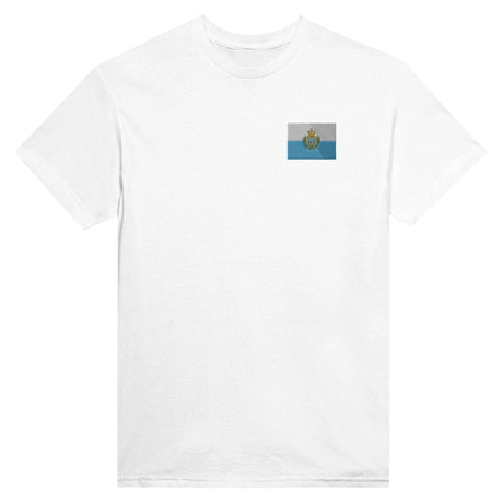T-shirt drapeau saint-marin broderie couleur coton épais