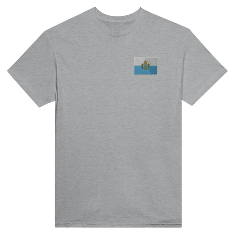 T-shirt drapeau saint-marin broderie couleur coton épais
