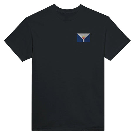 T-shirt drapeau saint-martin brodé coton mélangé