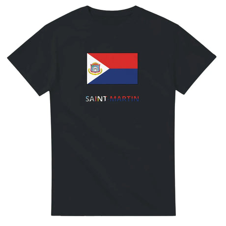 T-shirt drapeau saint-martin en texte - pixelforma