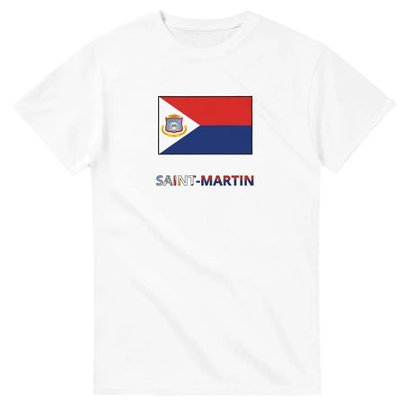 T-shirt drapeau saint-martin en texte - pixelforma