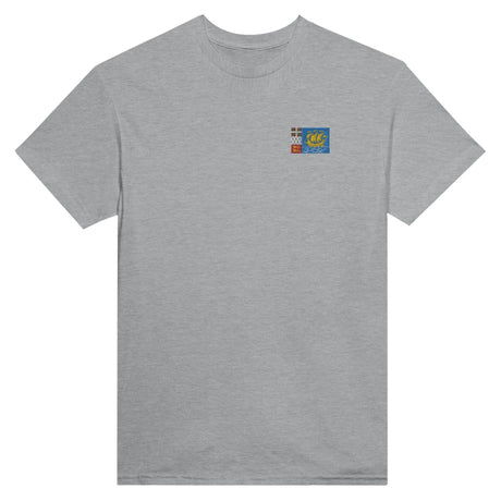 T-shirt drapeau saint-pierre-et-miquelon broderie coton