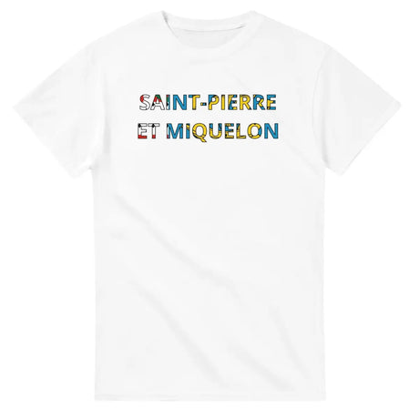 T-shirt Drapeau Saint-Pierre-et-Miquelon en écriture - Pixelforma 