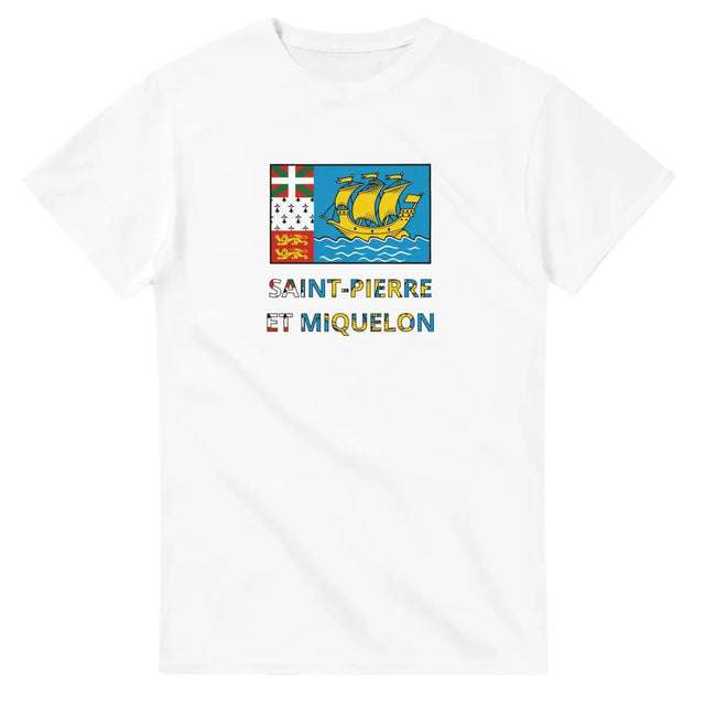 T-shirt Drapeau Saint-Pierre-et-Miquelon en texte - Pixelforma 