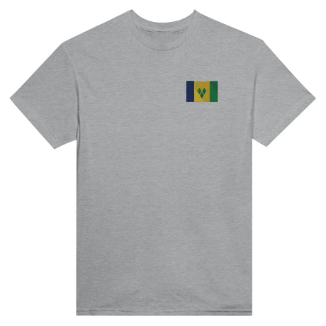 T-shirt drapeau saint-vincent broderie couleur coton épais