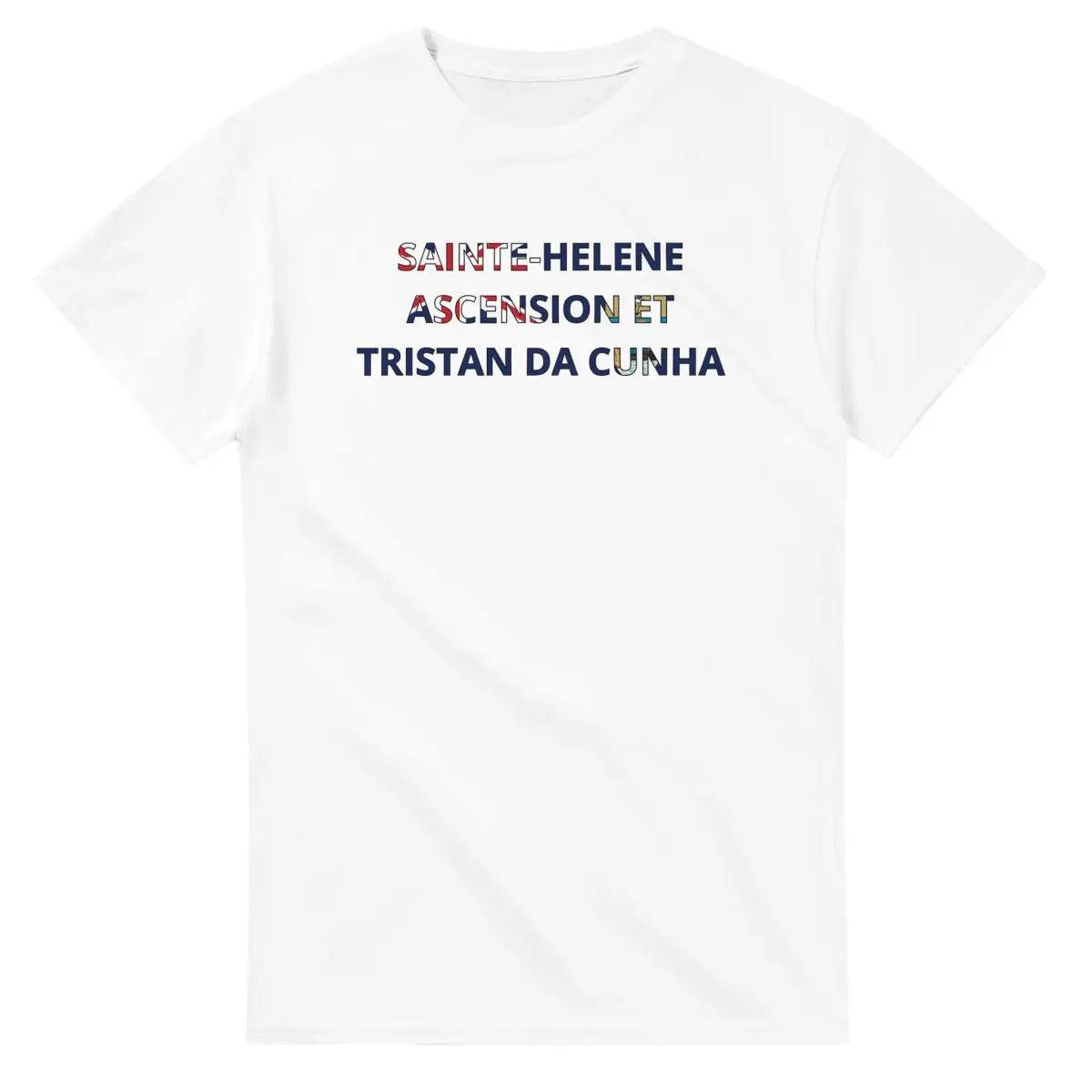 T-shirt Drapeau Sainte-Hélène, Ascension et Tristan da Cunha en écriture - Pixelforma 