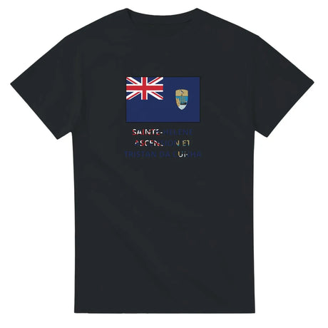 T-shirt drapeau sainte-hélène ascension et tristan da cunha en texte - pixelforma