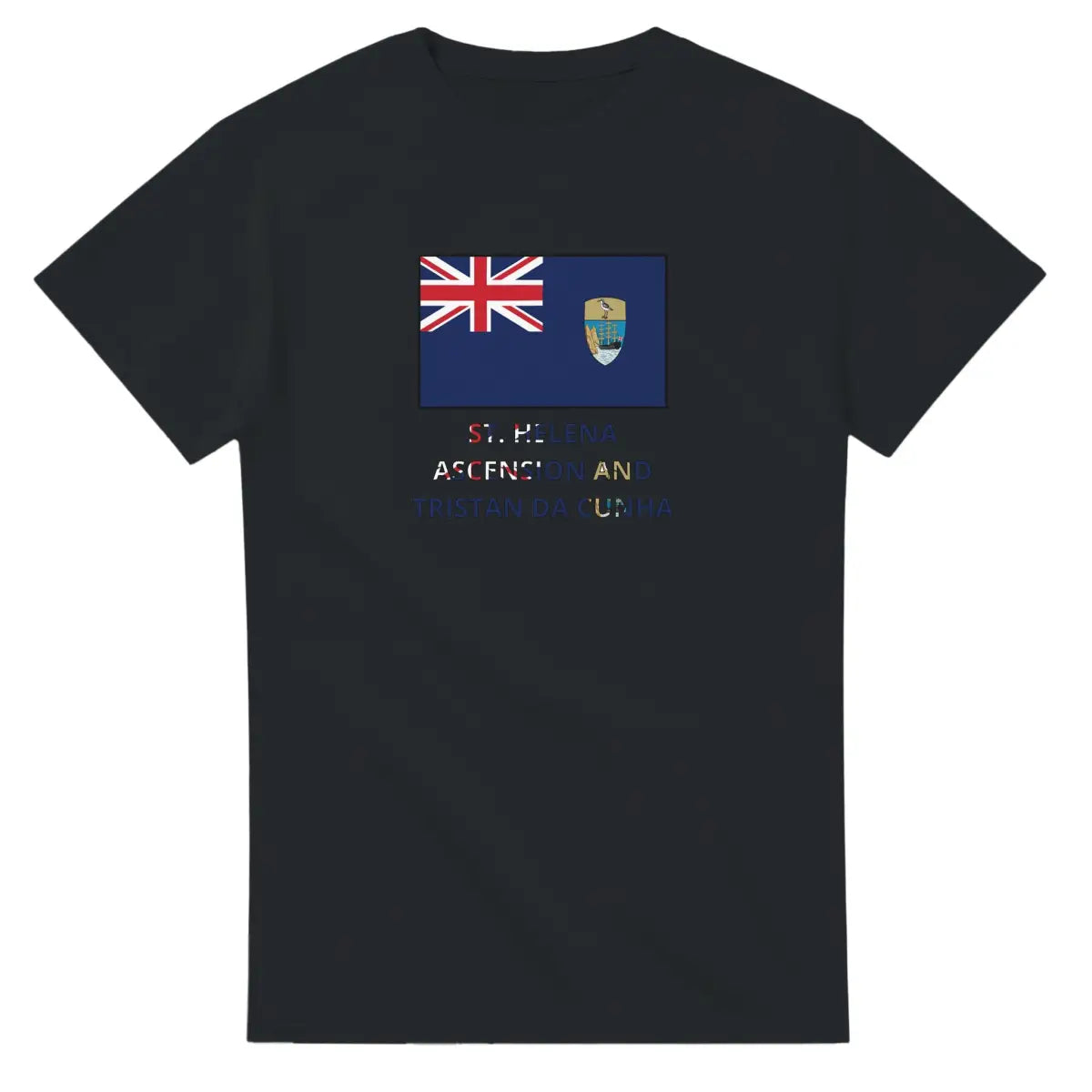 T-shirt drapeau sainte-hélène ascension et tristan da cunha texte - pixelforma