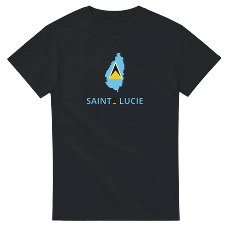 T-shirt drapeau sainte-lucie en carte - pixelforma