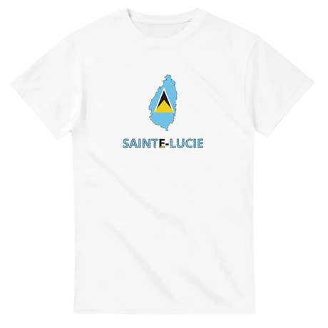 T-shirt drapeau sainte-lucie en carte - pixelforma