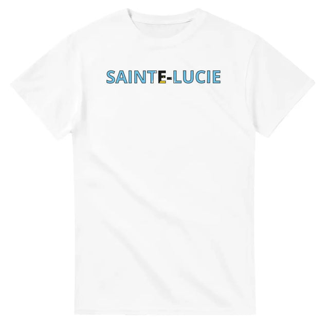 T-shirt Drapeau Sainte-Lucie en écriture - Pixelforma 