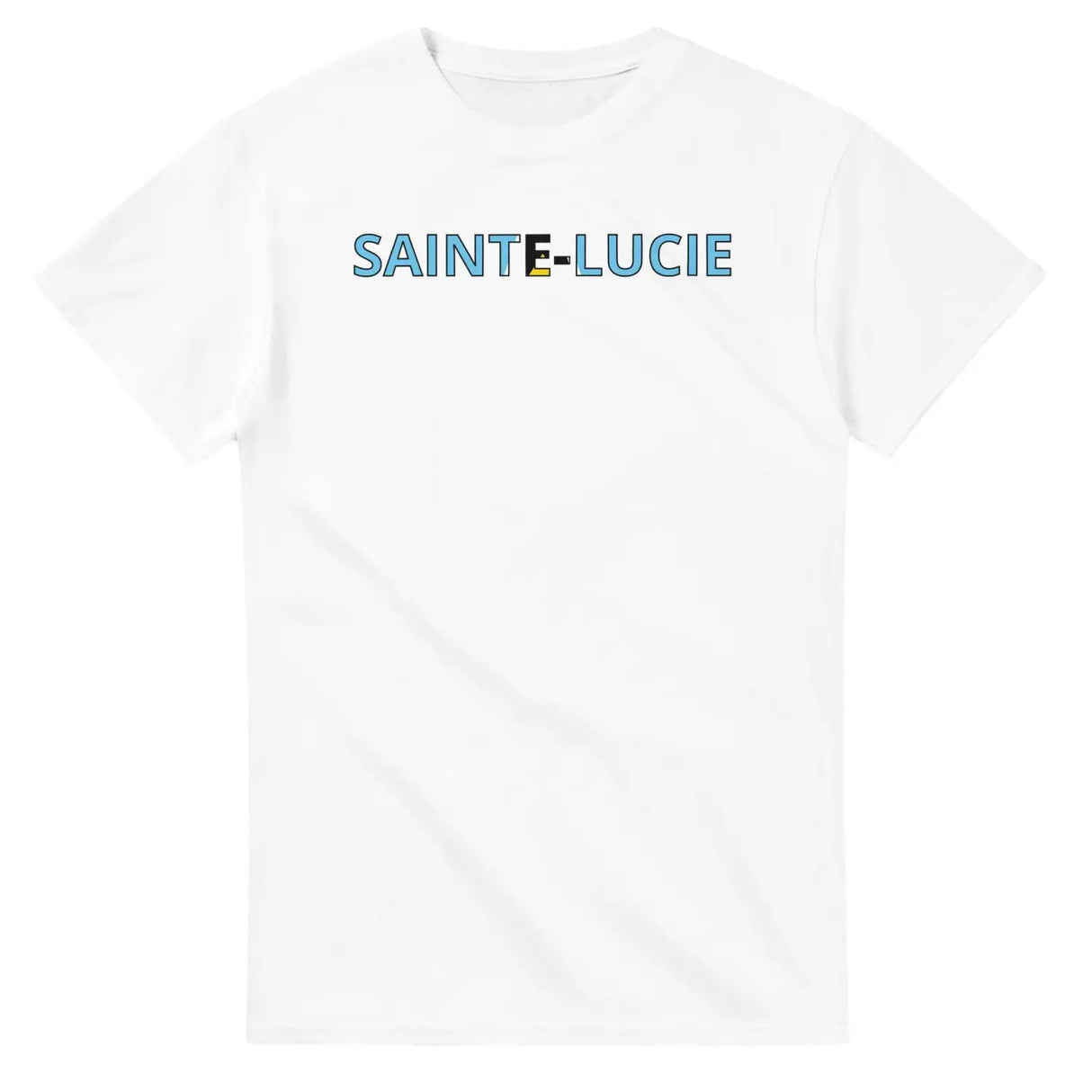 T-shirt drapeau sainte-lucie en écriture - pixelforma