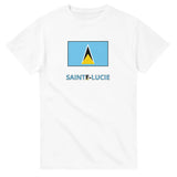 T-shirt Drapeau Sainte-Lucie en texte - Pixelforma 