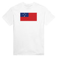 T-shirt drapeau samoa brodé en coton mélangé élégant