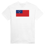 T-shirt drapeau samoa brodé en coton mélangé élégant