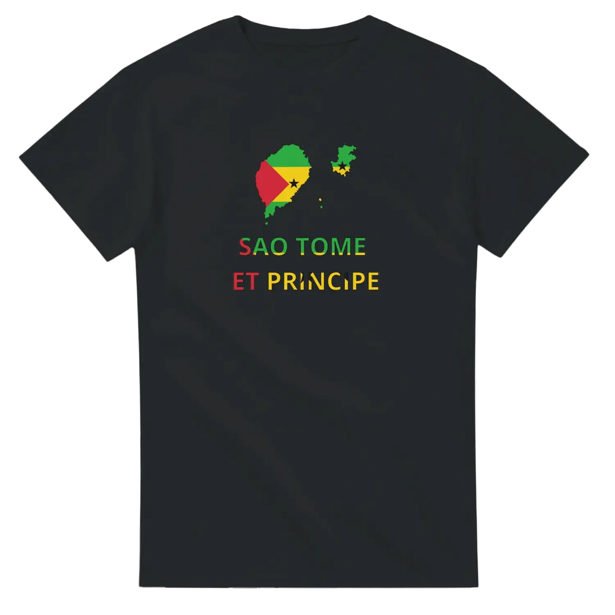 T-shirt drapeau sao tomé-et-principe en carte - pixelforma