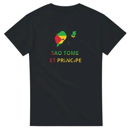 T-shirt drapeau sao tomé-et-principe en carte - pixelforma