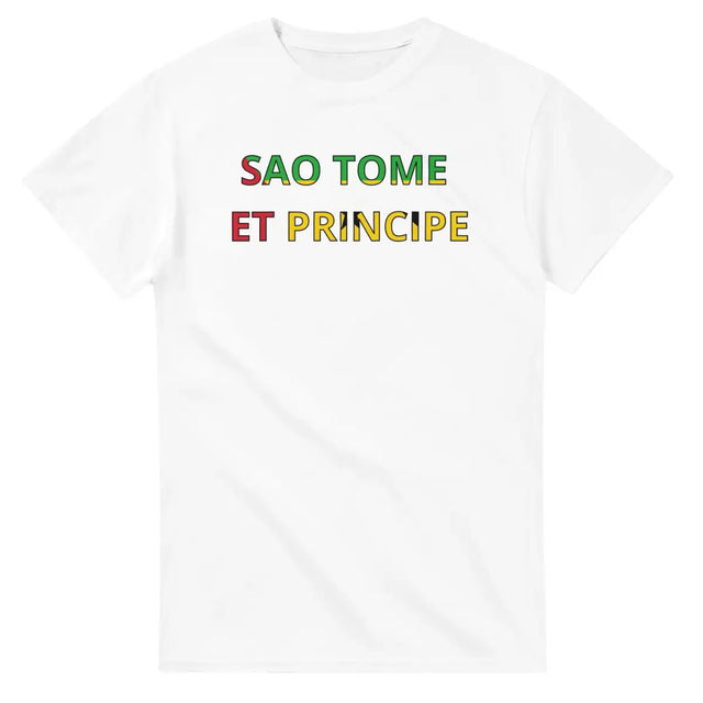 T-shirt Drapeau Sao Tomé-et-Principe en écriture - Pixelforma 