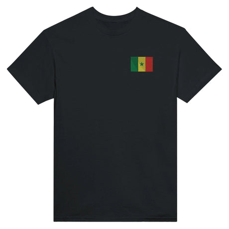 T-shirt drapeau sénégal broderie couleur coton mélangé