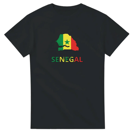 T-shirt drapeau sénégal en carte - pixelforma