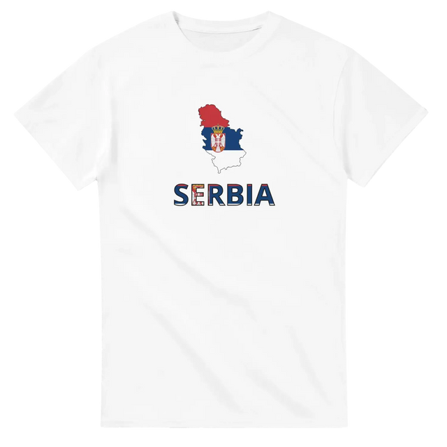 T-shirt drapeau serbie carte - pixelforma