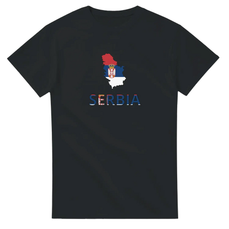 T-shirt drapeau serbie carte - pixelforma